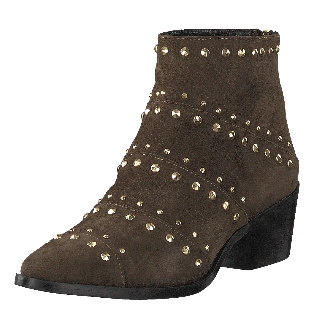 A Pair zapatos Rivet Flat Boot Softy Olivia, Rivets Oro