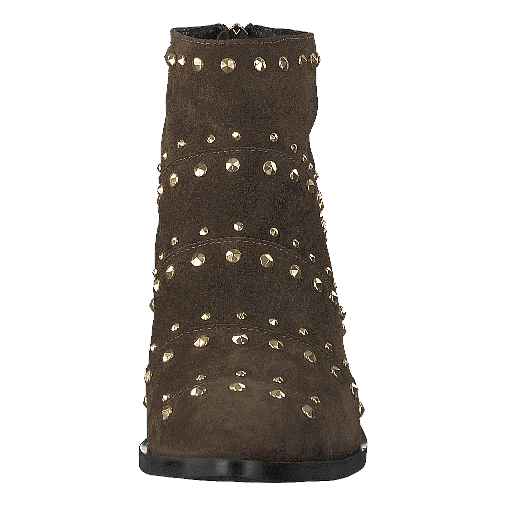 A Pair zapatos Rivet Flat Boot Softy Olivia, Rivets Oro