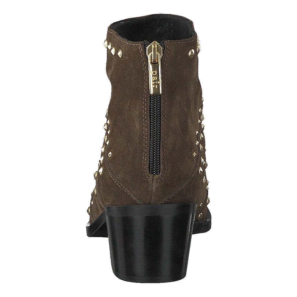 A Pair zapatos Rivet Flat Boot Softy Olivia, Rivets Oro