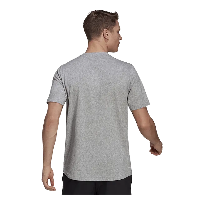 ADIDAS AEROREADY FR TSHIRT TALL MEDIUM GREY HEATHER / WHITE