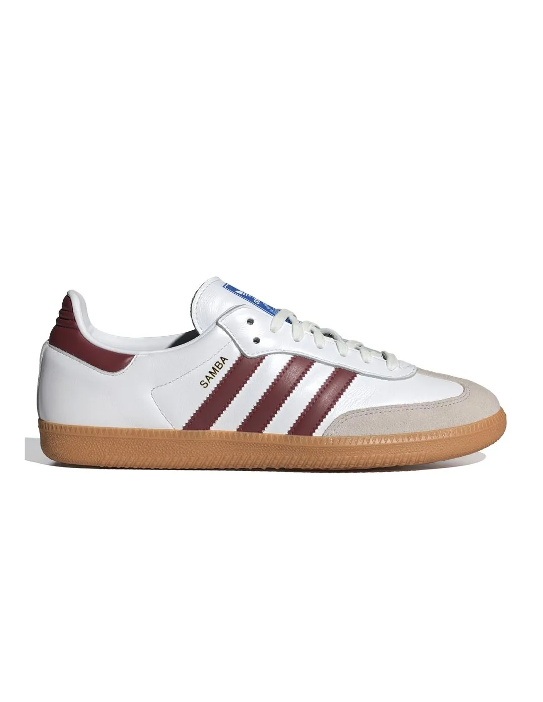 ADIDAS SAMBA OG CLOUD WHITE AND COLLEGIATE BURGUNDY