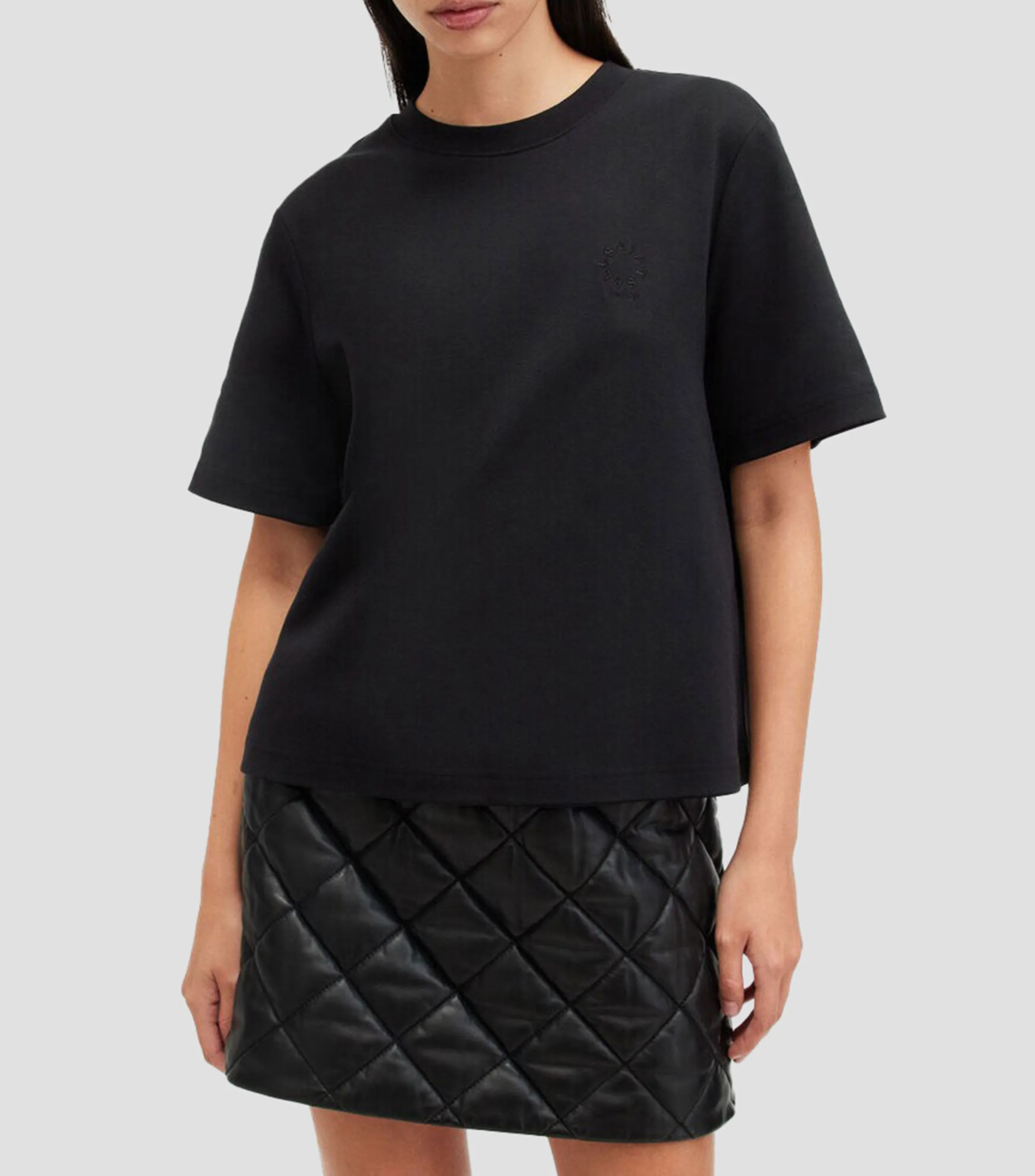 AllSaints Playera cuello redondo manga corta lisa Mujer