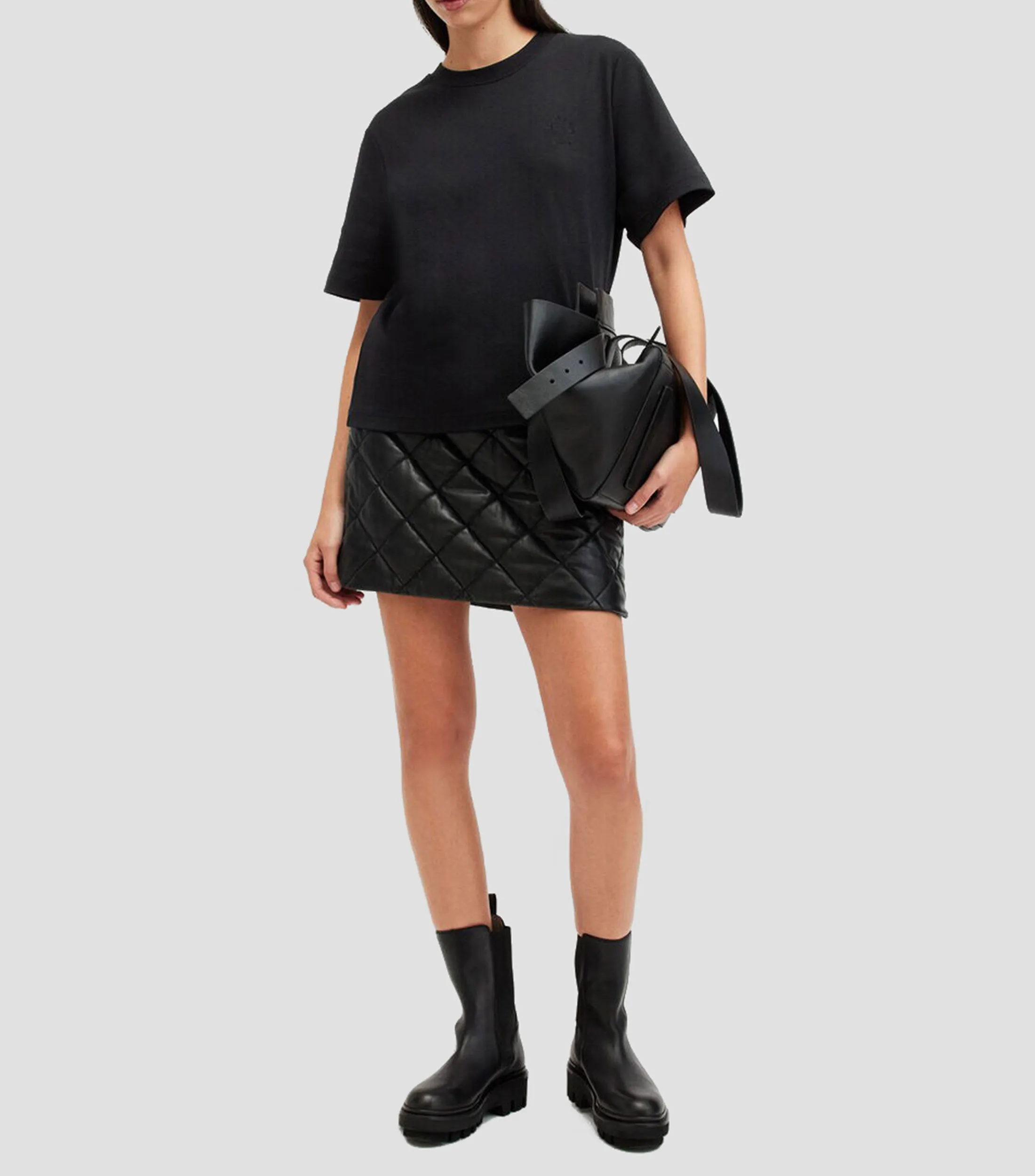 AllSaints Playera cuello redondo manga corta lisa Mujer