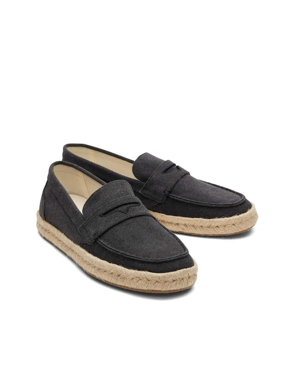 Alpargatas mocasines de hombre negro