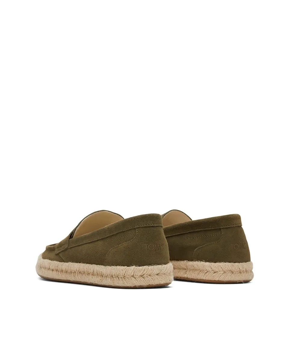 Alpargatas mocasines de hombre verde oliva