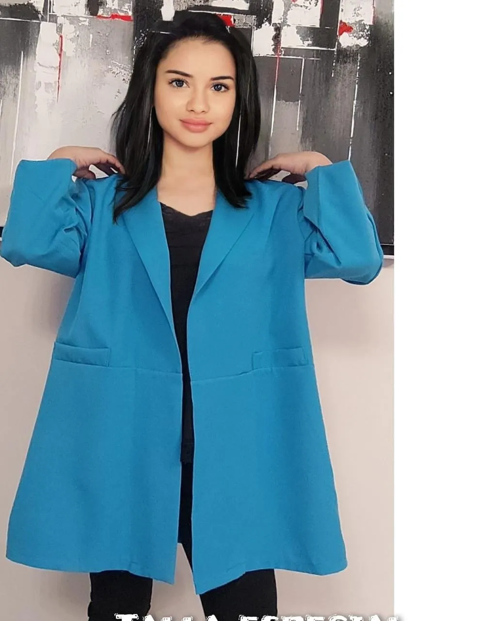 Americana Blazer Crep Para Mujer Talla Grande