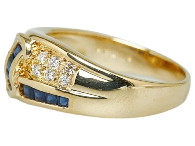 & Other Stories Anillo de oro amarillo K18YG con zafiro de 0.538 ct y diamante de 0.157 ct en condiciones prístinas Dorado 