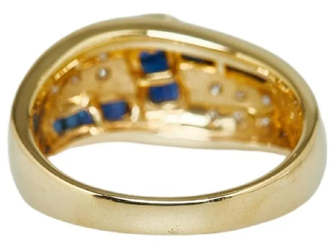 & Other Stories Anillo de oro amarillo K18YG con zafiro de 0.538 ct y diamante de 0.157 ct en condiciones prístinas Dorado 