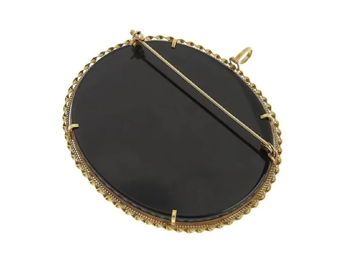 & Other Stories Broche de cameo de calcedonia en excelentes condiciones Blanco 