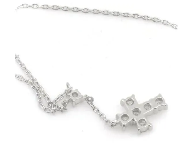 & Other Stories Collar de diamante Vendome Aoyama Cross 0.23ct PT900/PT850 de platino en excelente estado Plata 