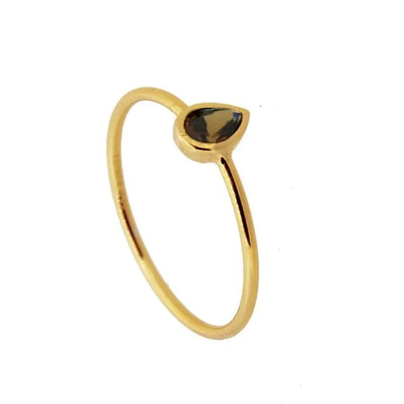 Anillo Goutte Café Oro