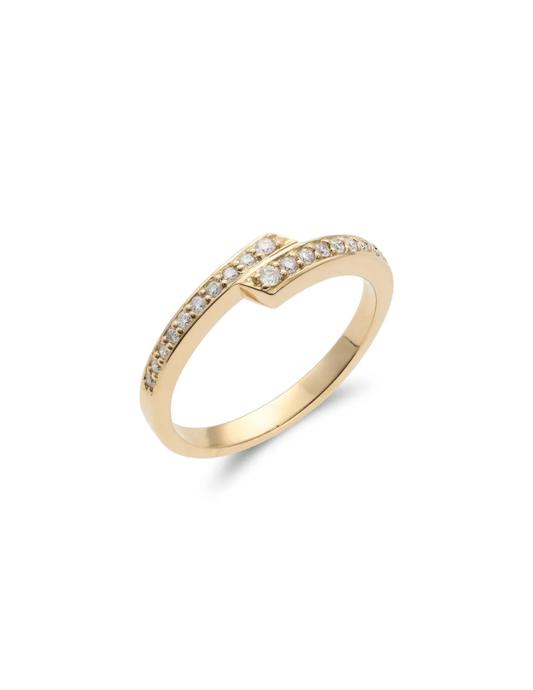 Anillo Oro Amarillo Y Diamantes