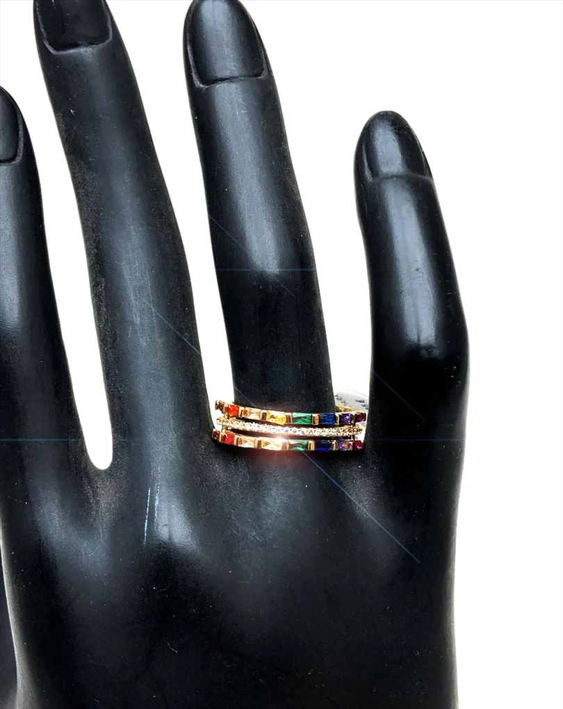 ANILLOS DE MUJER CON PEDRERIA EN BISUTERIA FINA EN PLATEADO