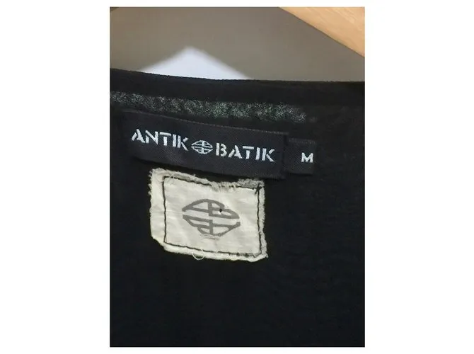 Antik Batik Vestido negro y dorado 