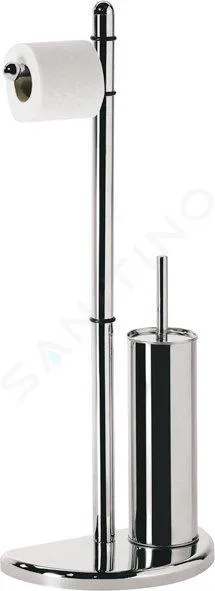 AQUALINE ACCESORIOS  PORTARROLLOS CON ESCOBILLA DE WC, CROMO HI32