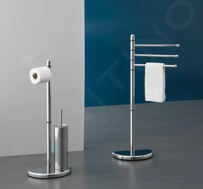 AQUALINE ACCESORIOS  PORTARROLLOS CON ESCOBILLA DE WC, CROMO HI32