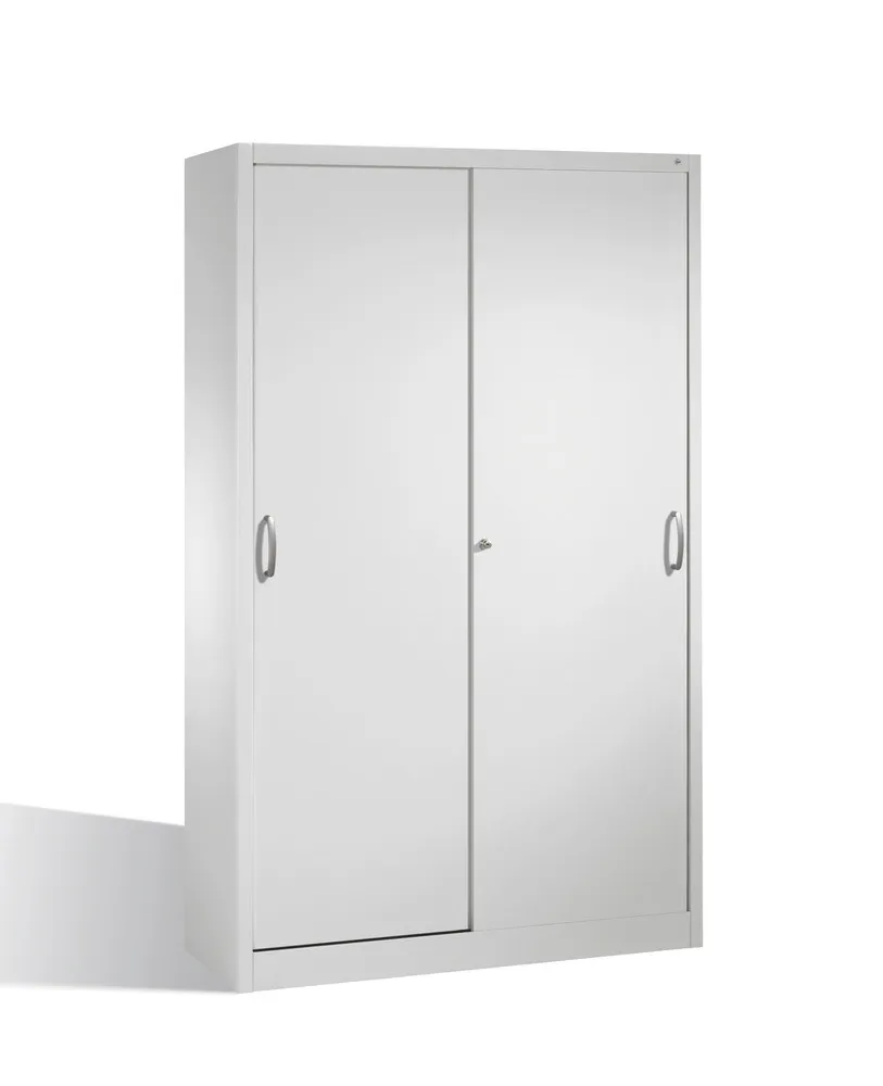 Armario de herramientas Cabo con puertas correderas, 4 estantes, A 1200, T 400, H 1950 mm, gris