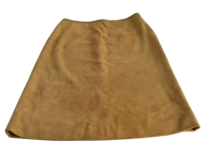 Autre Marque ***Falda de cuero vintage Celine Marrón claro 