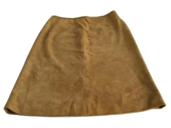 Autre Marque ***Falda de cuero vintage Celine Marrón claro 