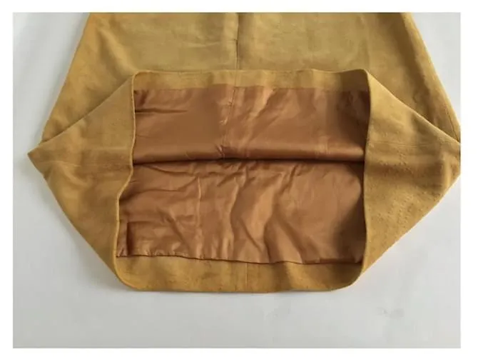 Autre Marque ***Falda de cuero vintage Celine Marrón claro 