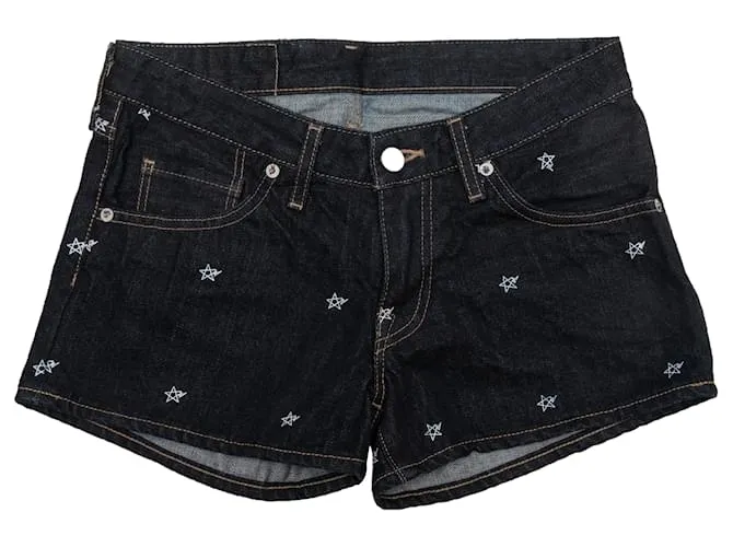 Autre Marque Pantalones cortos de mezclilla bordados BAPE Star en lavado oscuro tamaño US XXS Roja 
