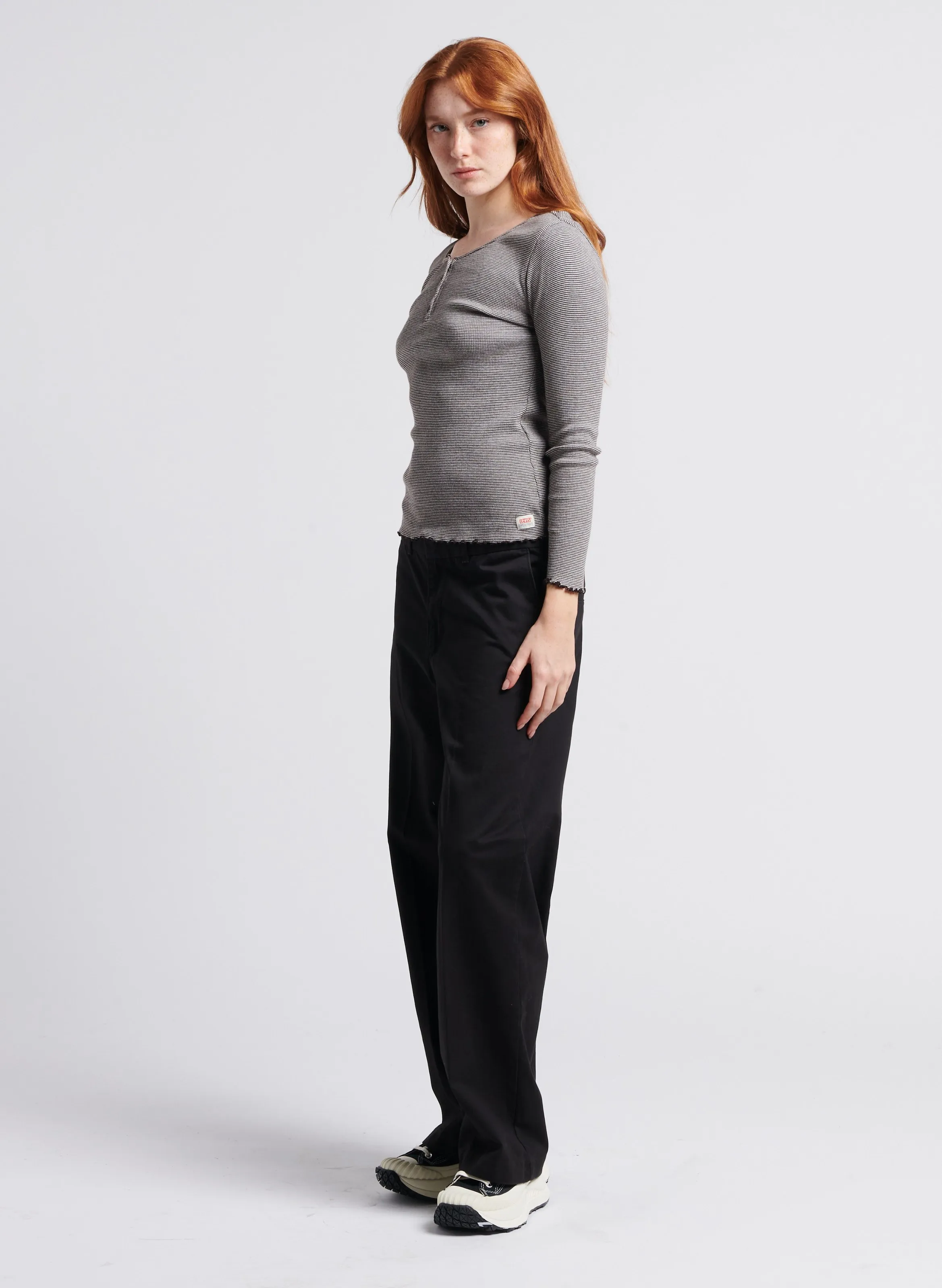 BAGGY TROUSER  PANTALóN RECTO DE ALGODóN EN NEGRO