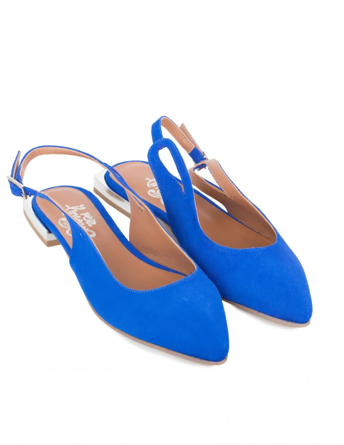 Bailarinas Destalonadas Piel Azul PERA LIMONERA