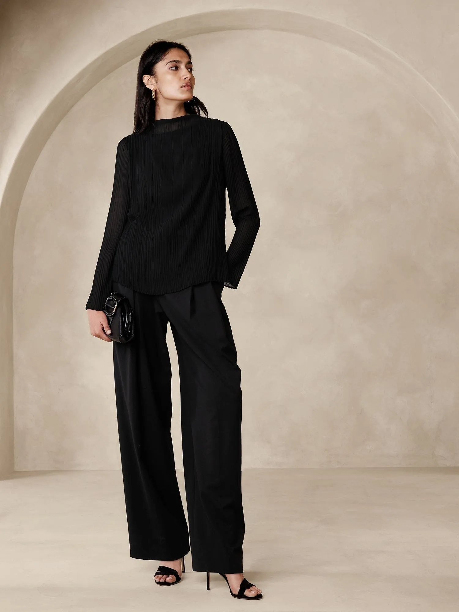 BANANA REPUBLIC BLUSA MUJER BLANCHE PLEATED