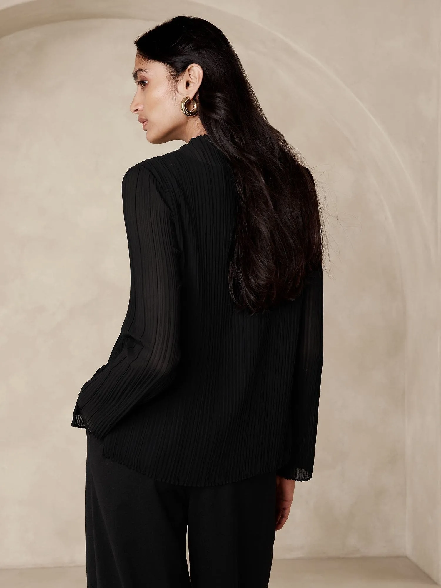 BANANA REPUBLIC BLUSA MUJER BLANCHE PLEATED