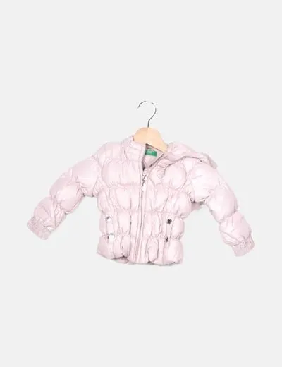 Benetton Abrigo rosa acolchado