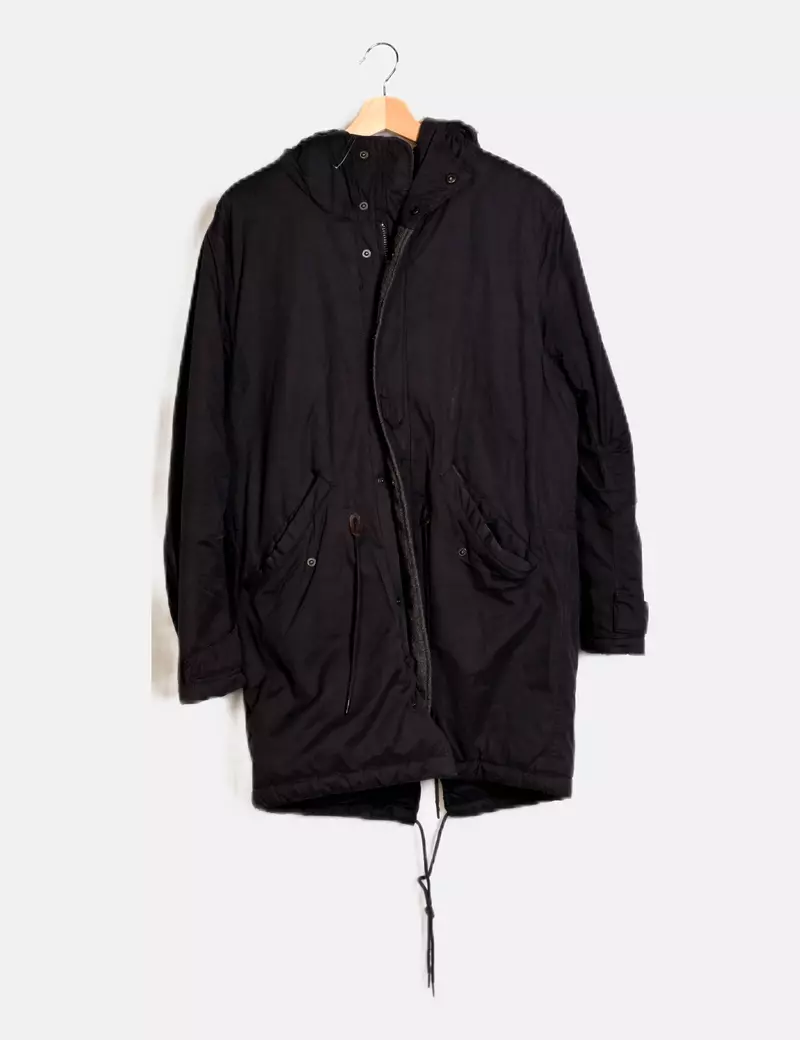 Bershka Abrigo negro casual