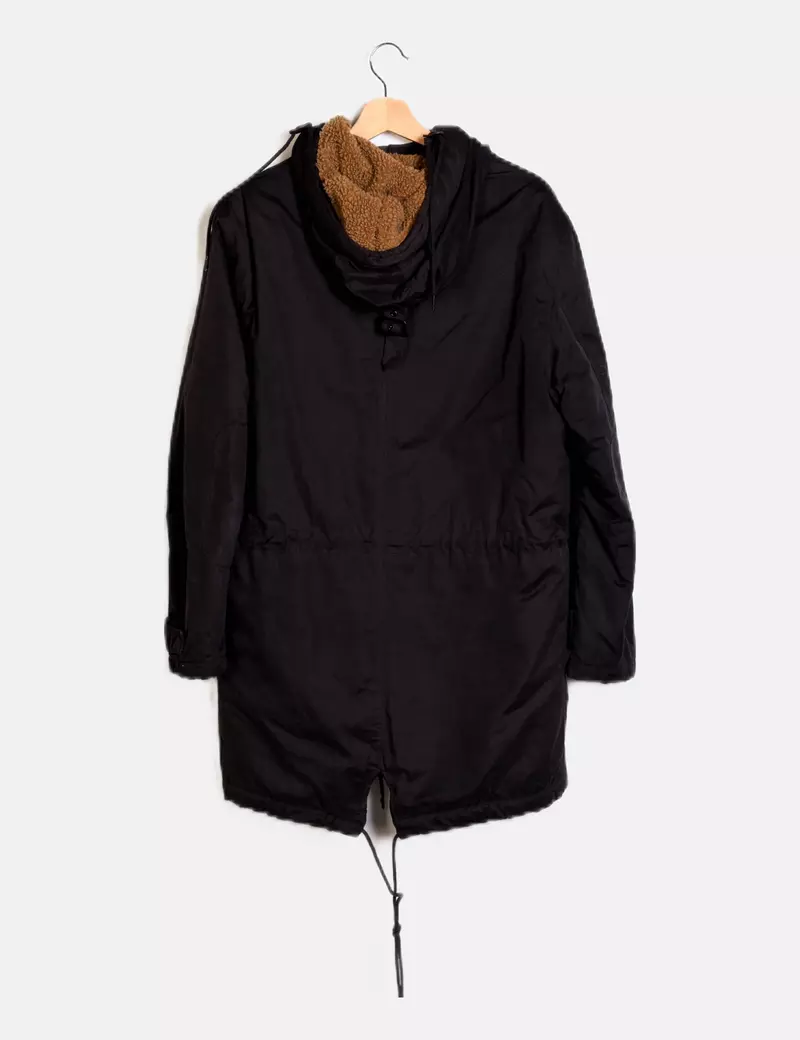 Bershka Abrigo negro casual