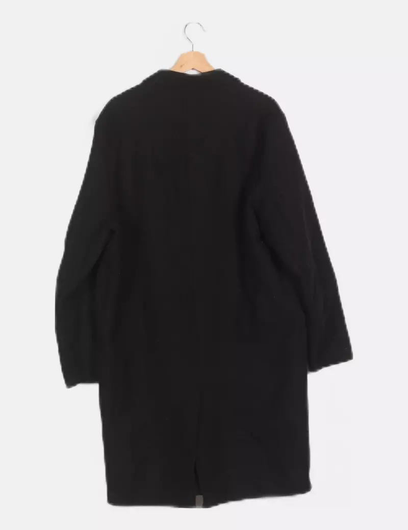Bershka Abrigo negro paño