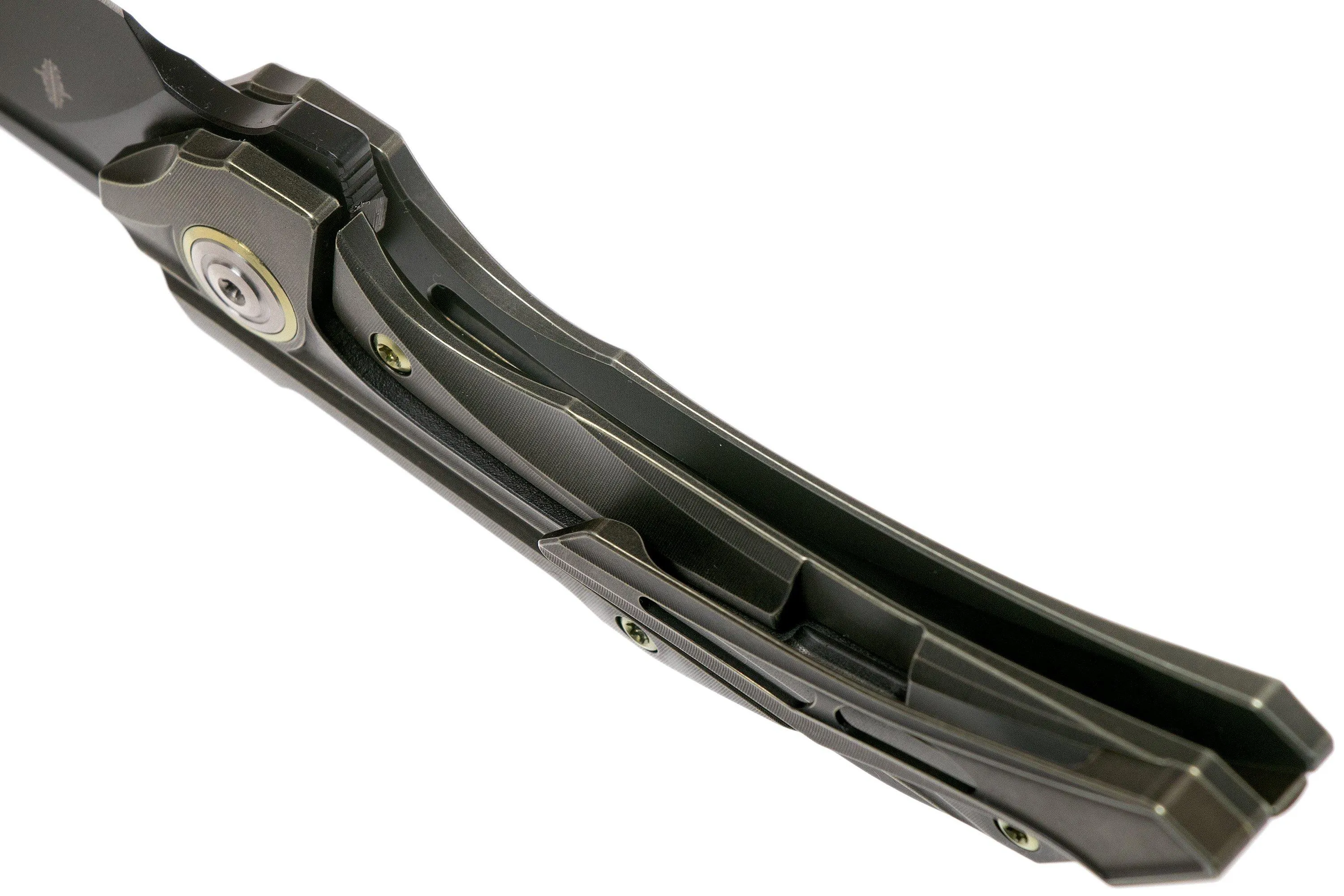 Bestech Vigil BT2201D Stonewashed Bronze Titanium, Black navaja, diseño Kombou