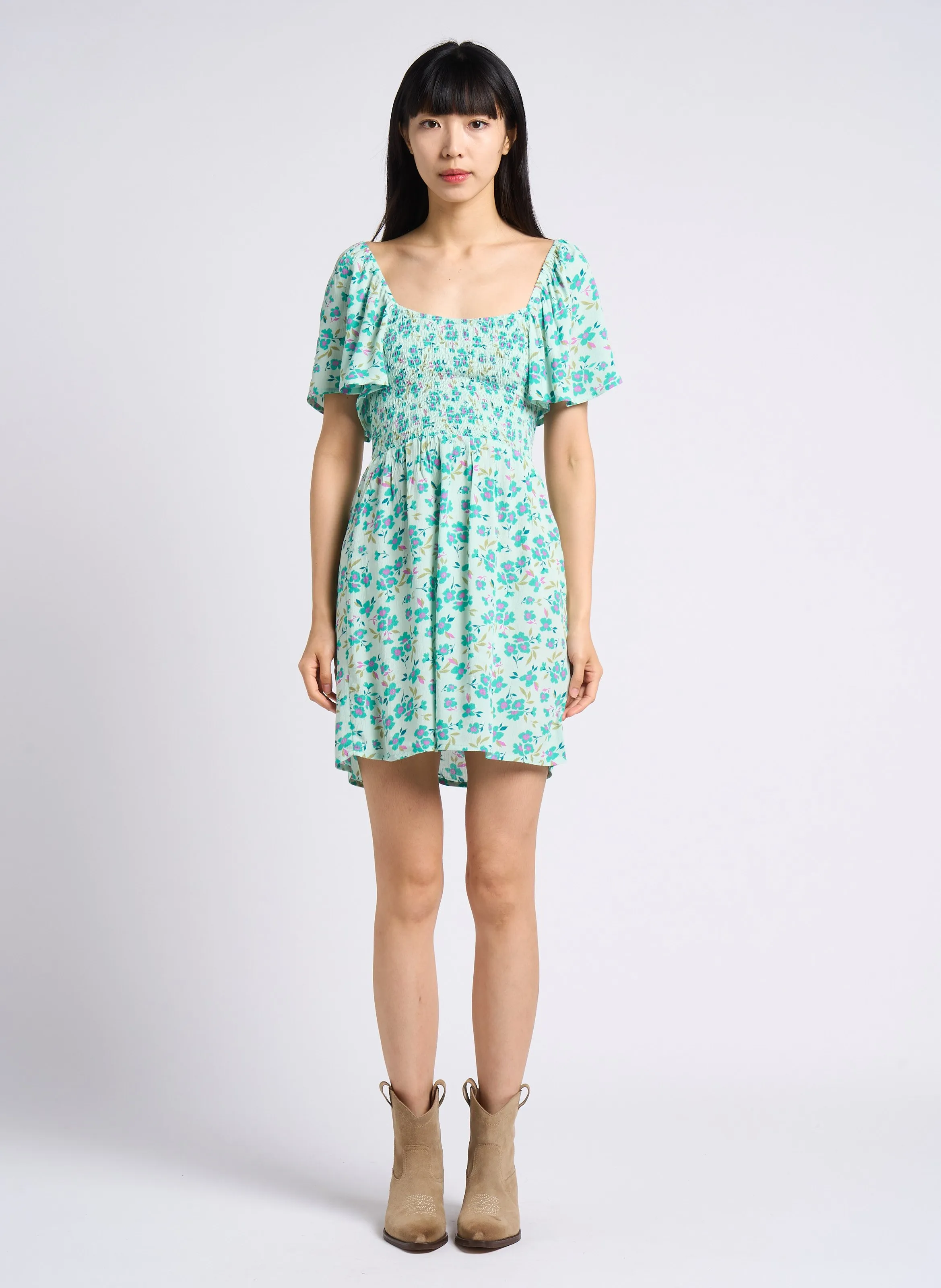 BILLABONG SWEET SIDE  VESTIDO CORTO RECTO CON ESTAMPADO EN VERDE