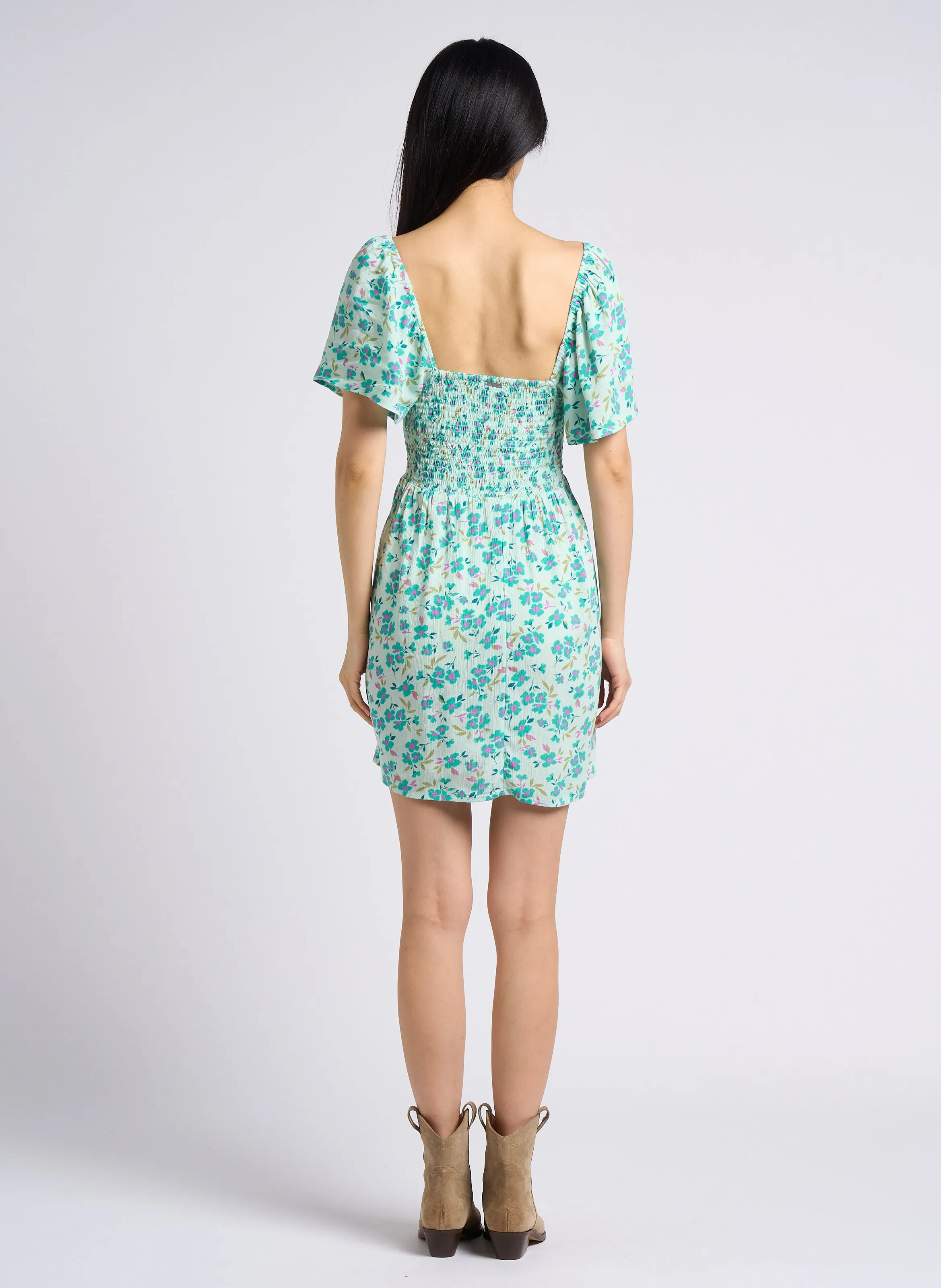 BILLABONG SWEET SIDE  VESTIDO CORTO RECTO CON ESTAMPADO EN VERDE