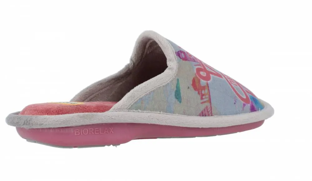 BIORELAX  ZAPATILLAS DE CASA MUJER "LAS VUELTAS DAN MUCHA VIDA" SALMóN