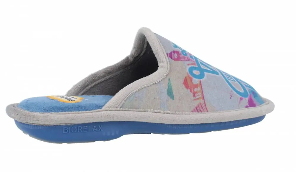 BIORELAX  ZAPATILLAS DE CASA MUJER "LAS VUELTAS DAN MUCHA VIDA" ÍNDIGO