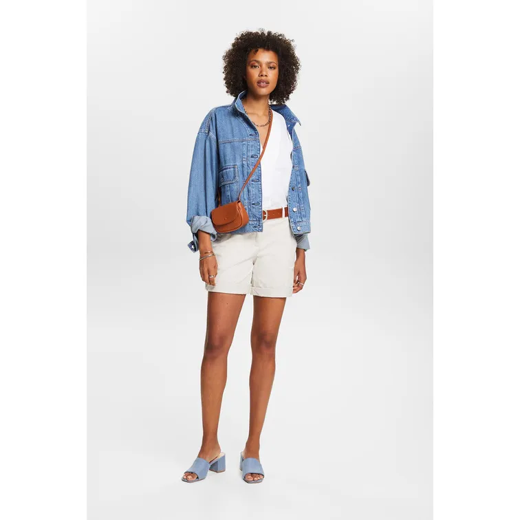 BLUSA DE ALGODÓN CON ESCOTE EN PICO MUJER ESPRIT