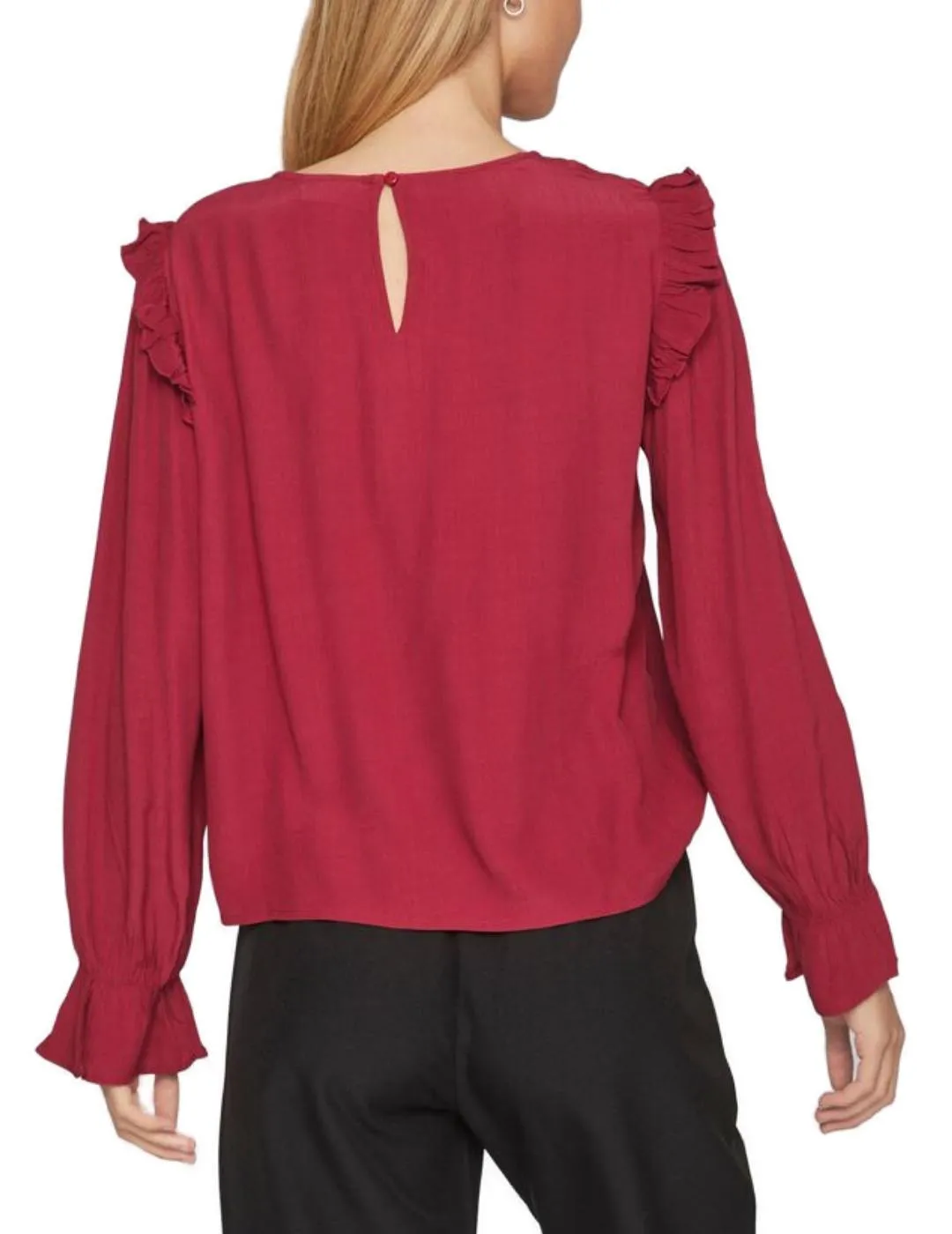 Blusa Vila Fini granate manga larga para mujer