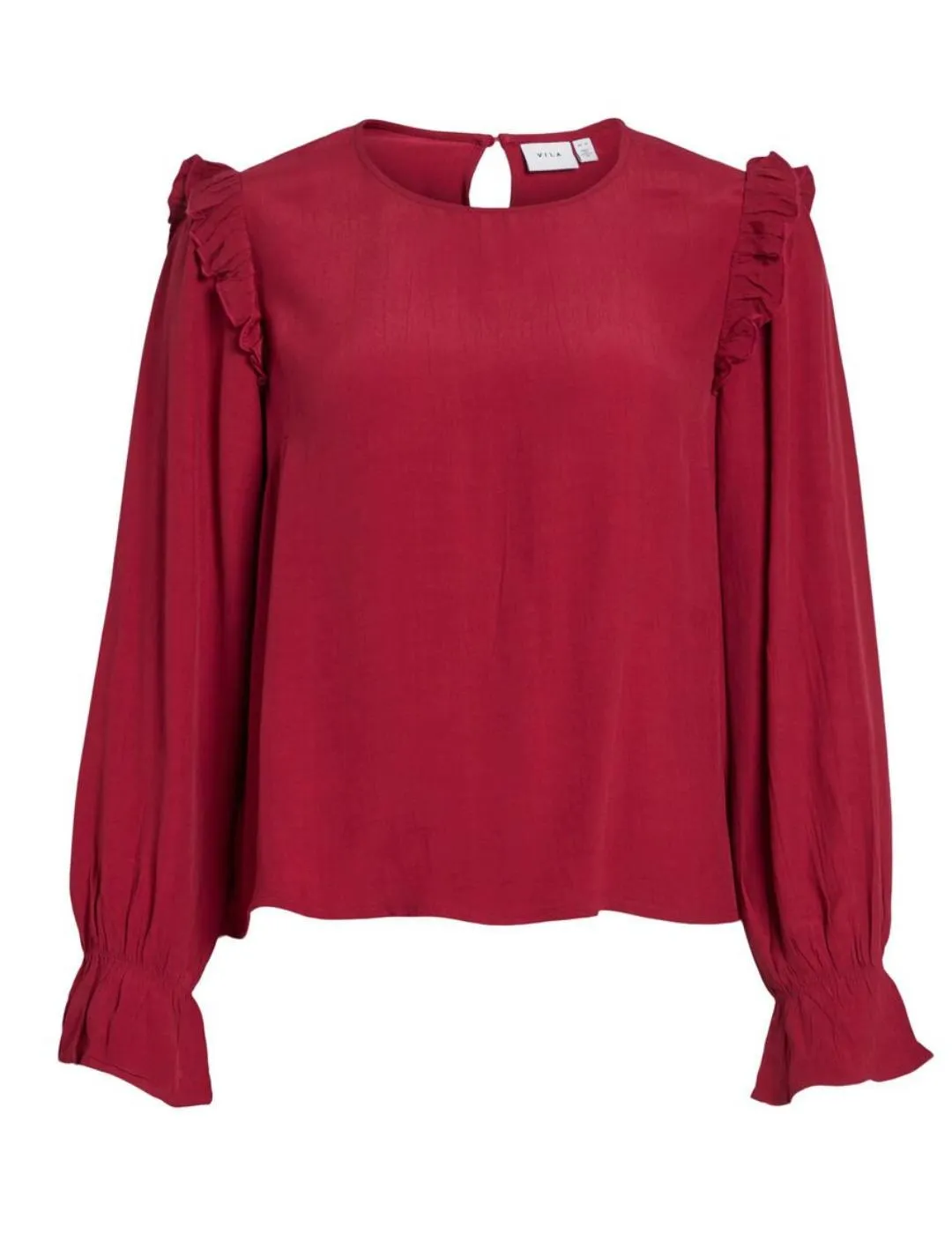Blusa Vila Fini granate manga larga para mujer
