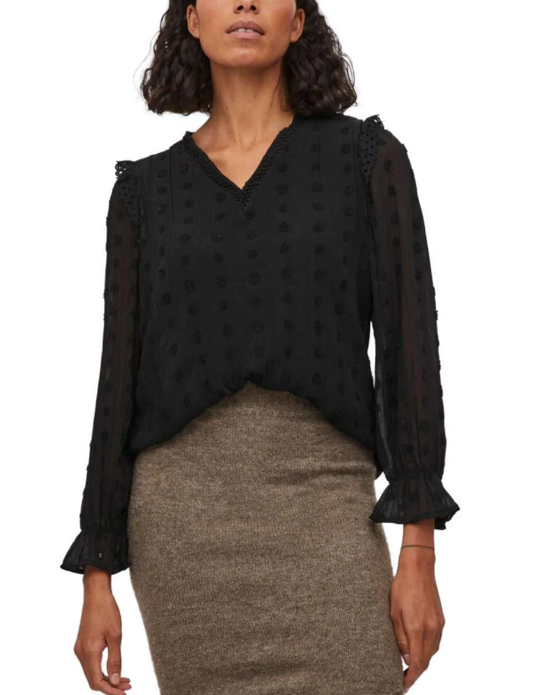 BLUSA VILA LOVE NEGRO PARA MUJER B