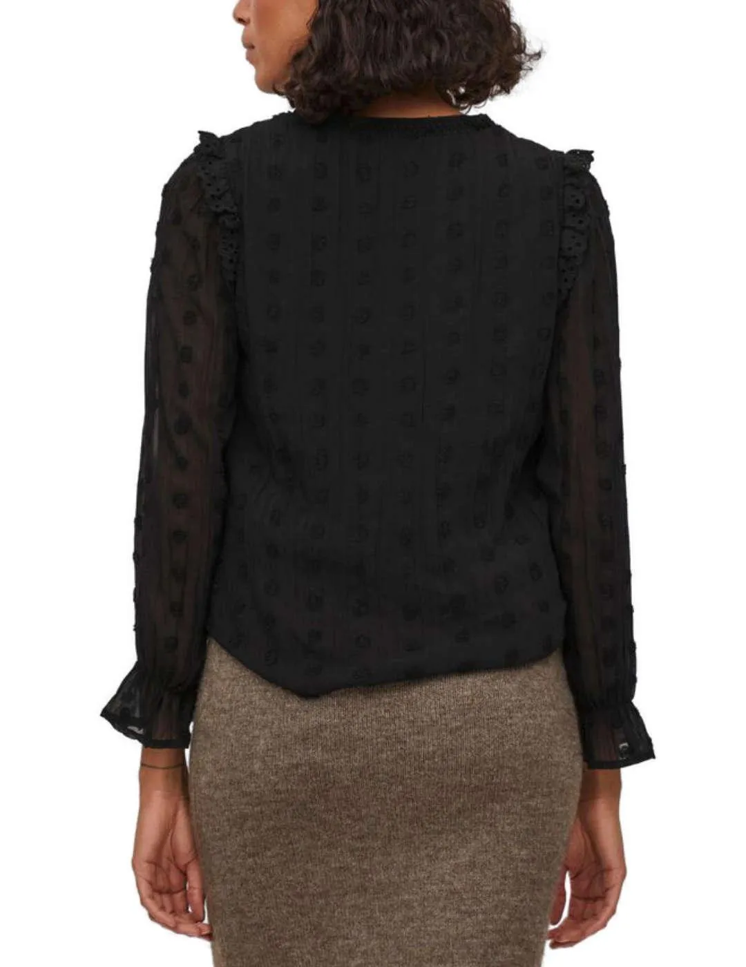 BLUSA VILA LOVE NEGRO PARA MUJER B