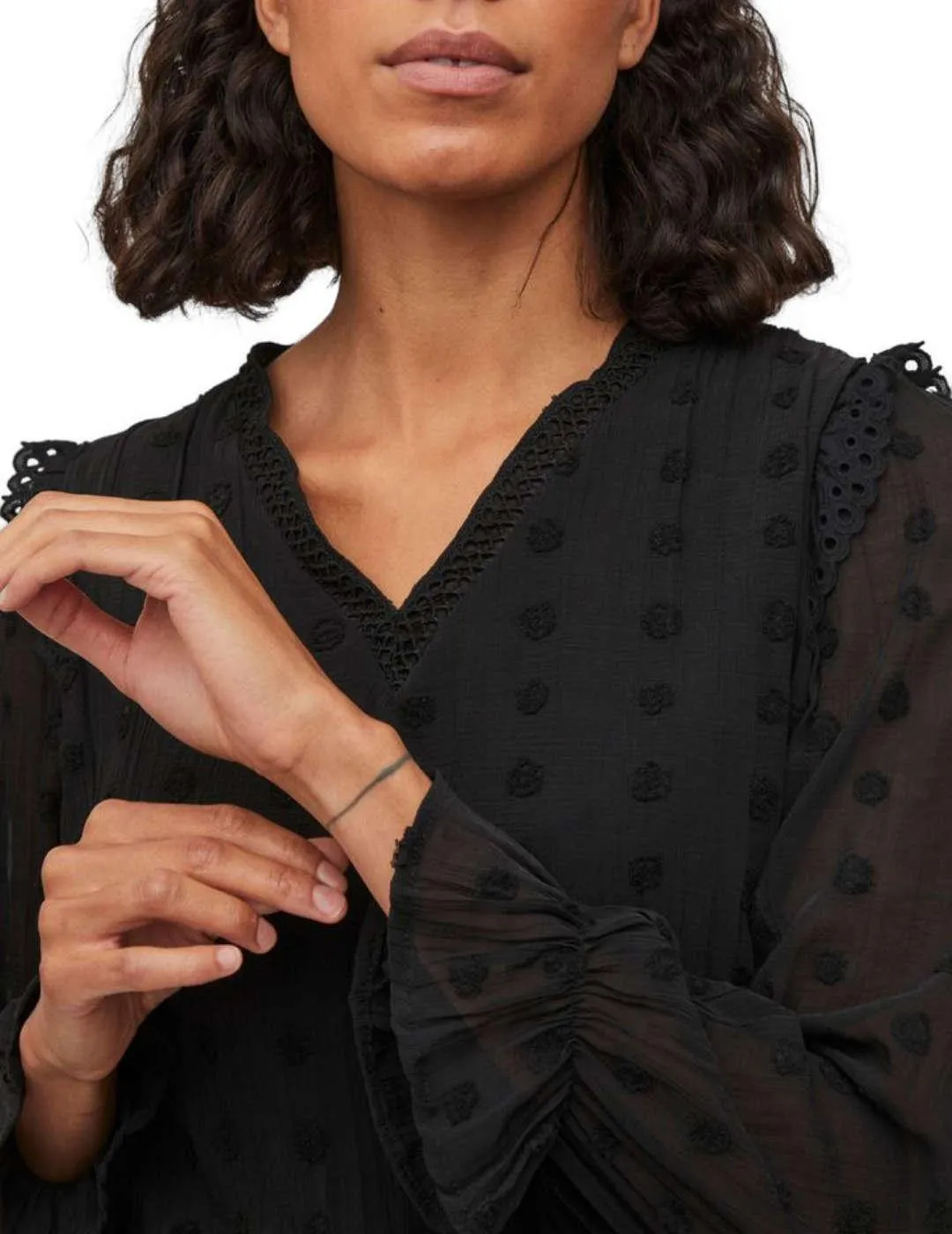 BLUSA VILA LOVE NEGRO PARA MUJER B