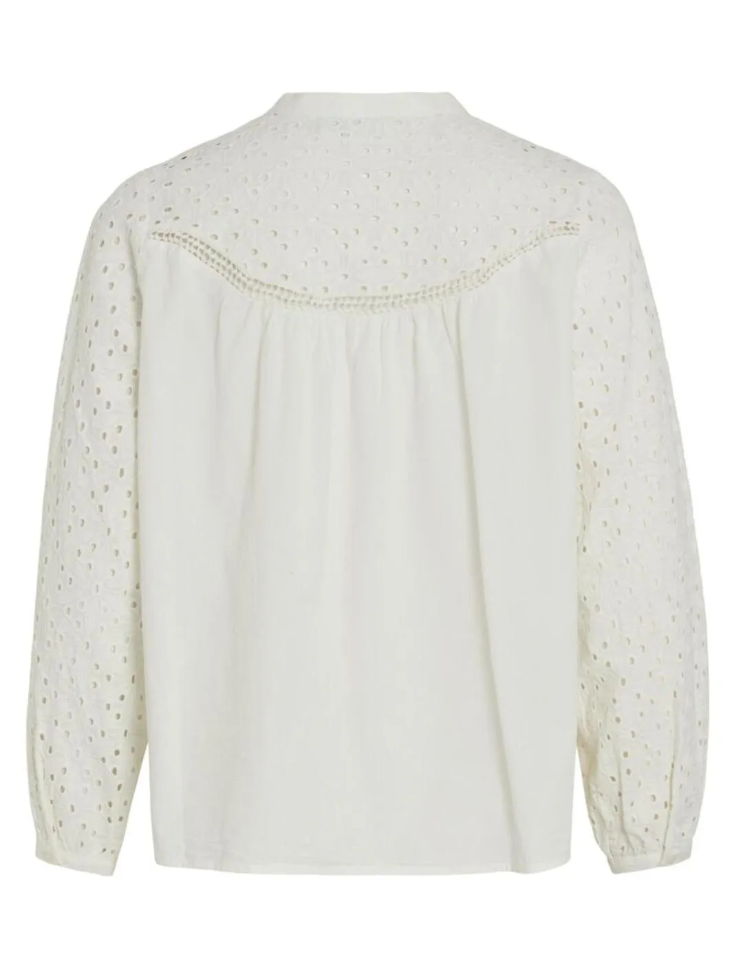 Blusa Vila Wasa blanco roto manga larga para mujer