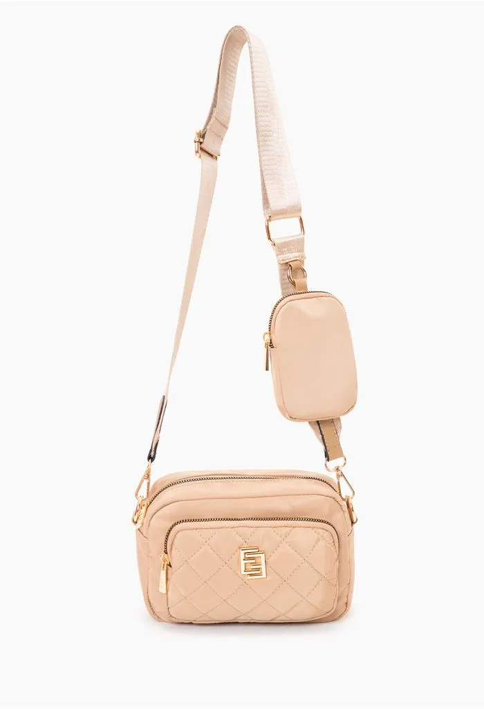 Bolso acolchado en nylon con minibag