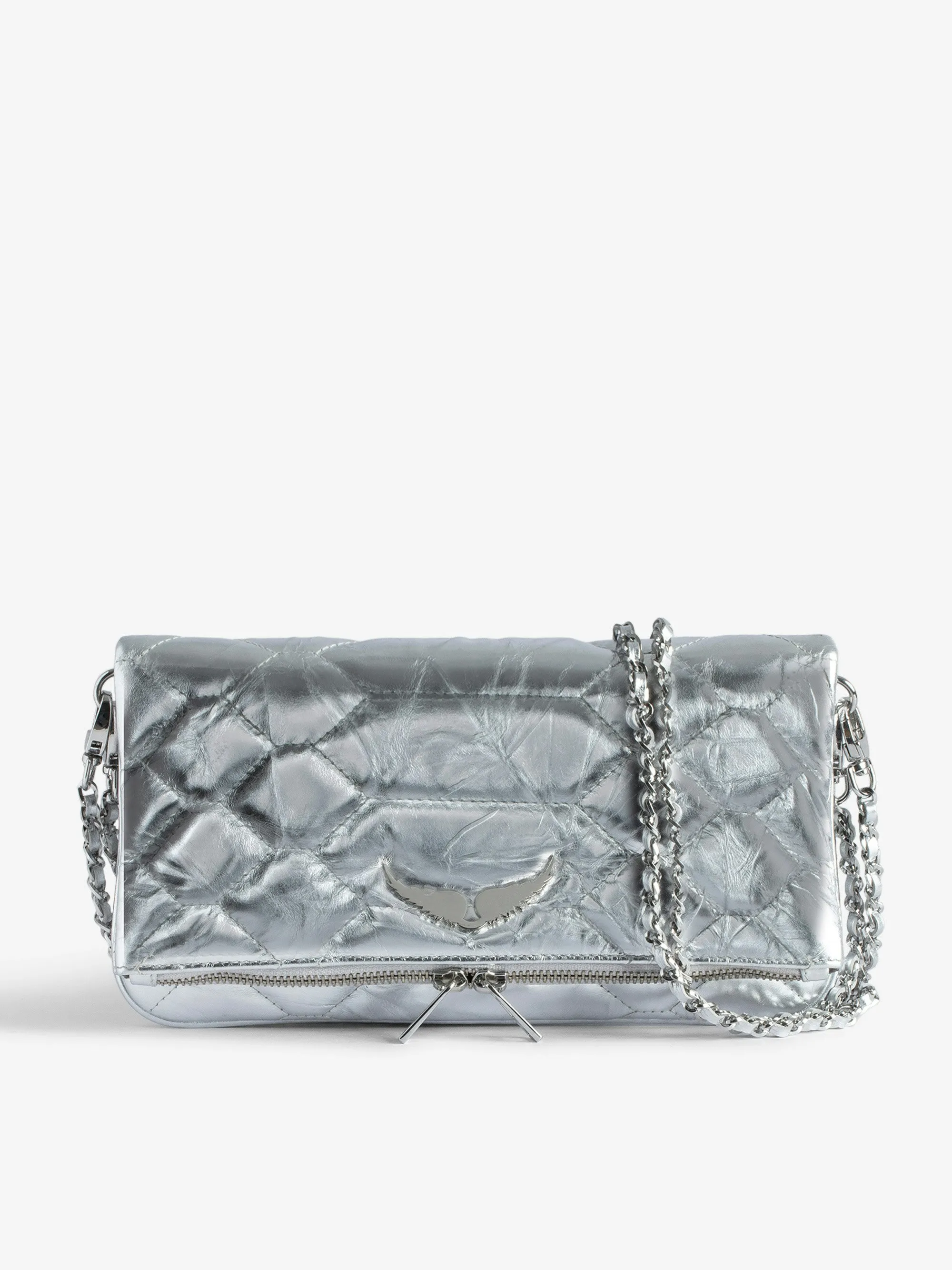 Bolso de Mano Rock Acolchado Metalizado