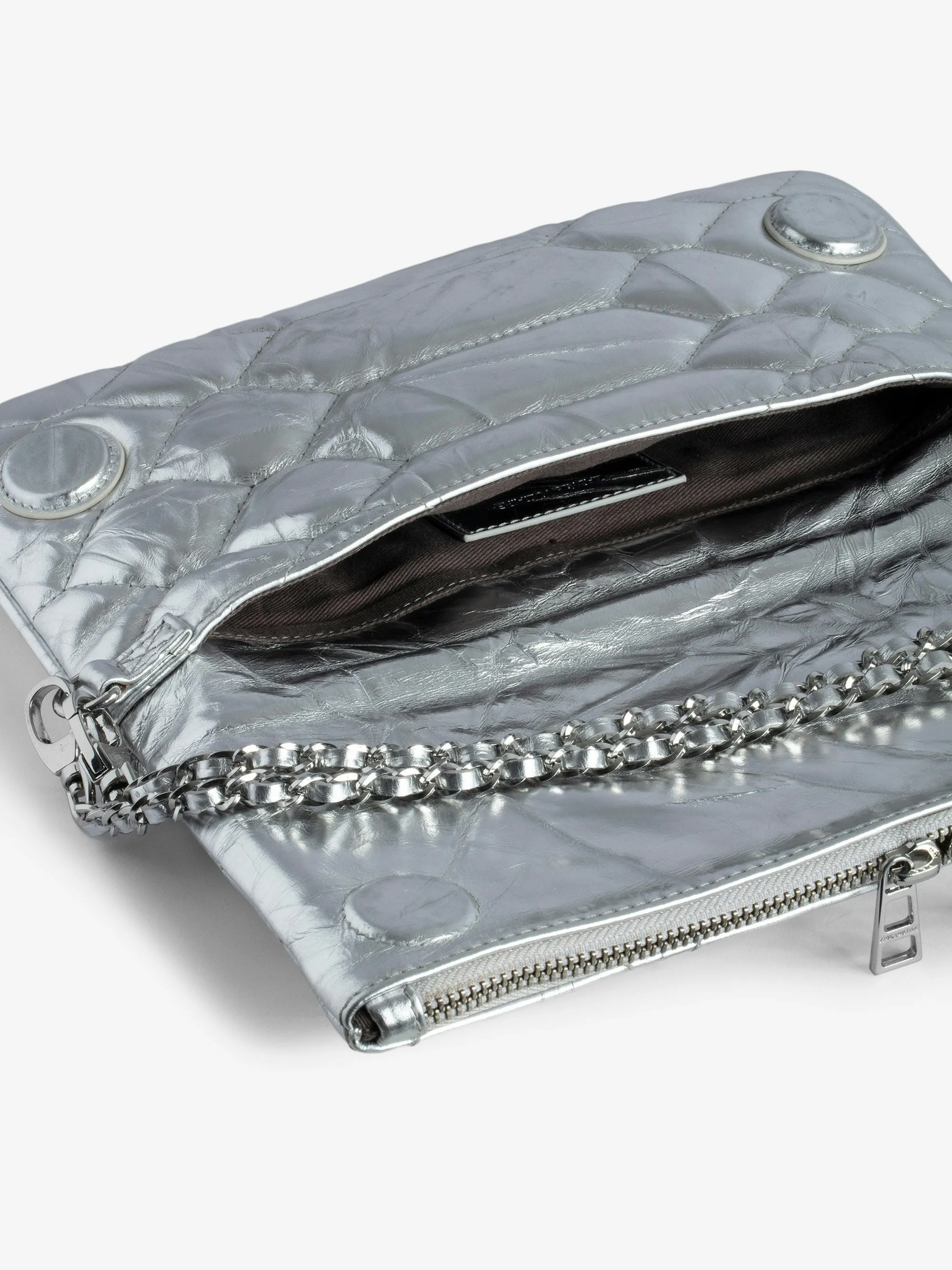 Bolso de Mano Rock Acolchado Metalizado
