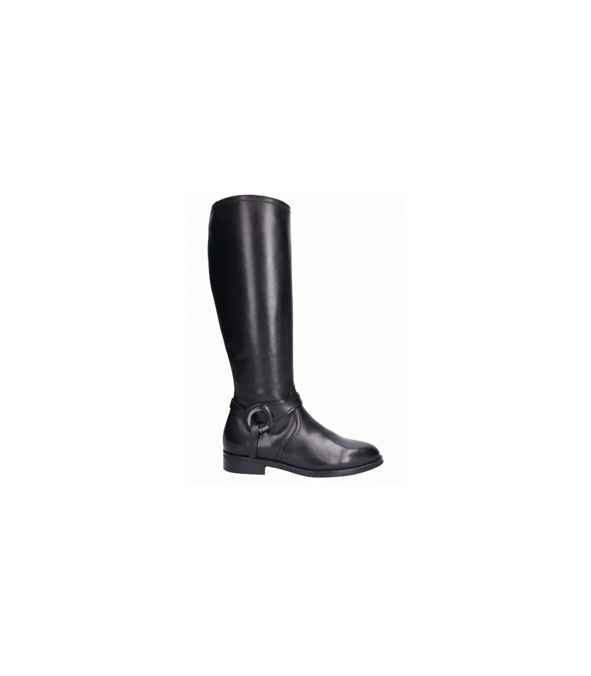 Bota en piel negra para mujer