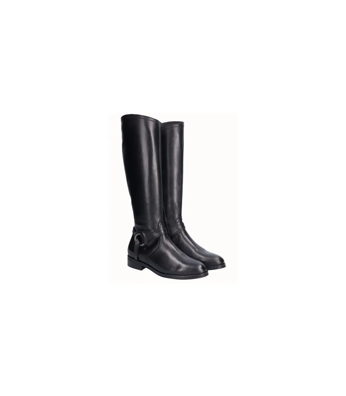 Bota en piel negra para mujer